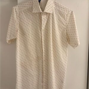 Eton Cream Casual Button Down Shirt with Pattern